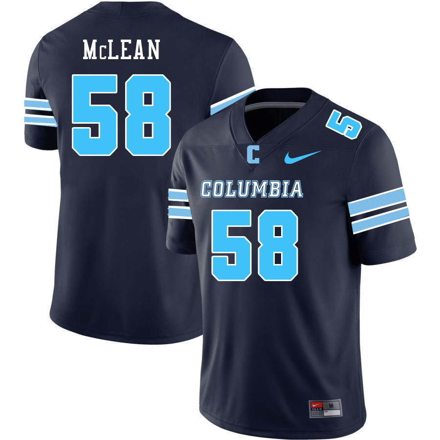 Men-Youth #58 Hugh McLean Columbia Lions 2023 College Football Jerseys Stitched-Dark Blue